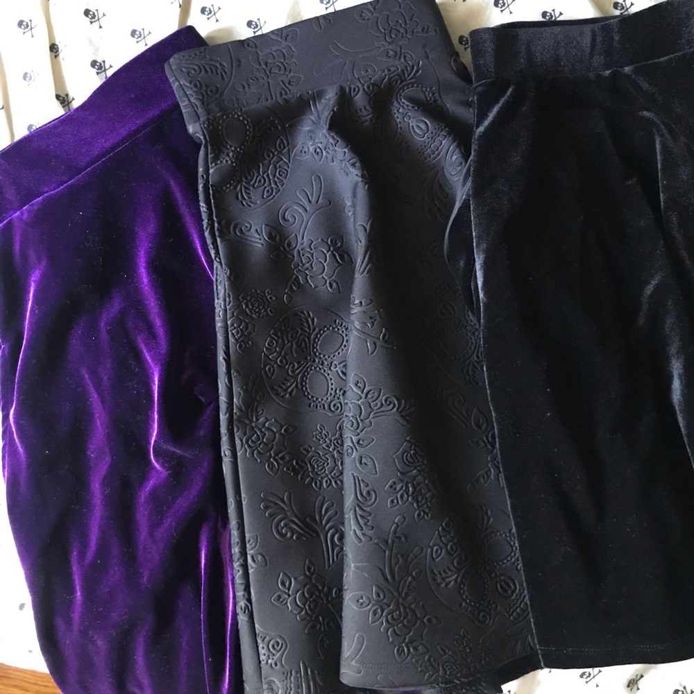 Purple Velvet Skater Skirt